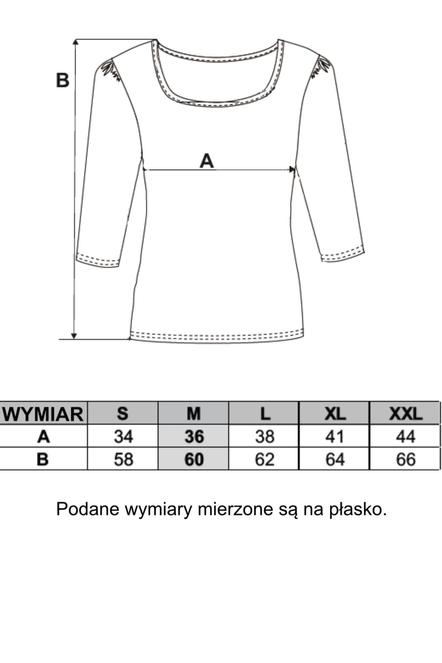 Bluzka damska z prążka z dekoltem karo