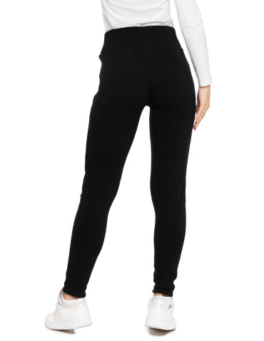 Legginsy - Ocieplane legginsy damskie z wysokim stanem czarne CZARNY - produkt 8