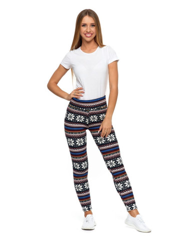 Legginsy - Ocieplane legginsy damskie w norweski wzór WZÓR 1 - produkt 1