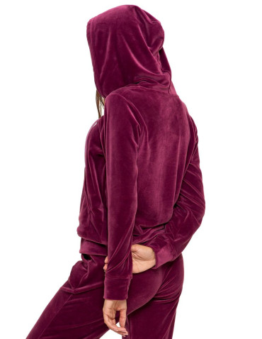 Bluzy - Welurowa bluza damska zapinana na zamek FIOLETOWY - produkt 5