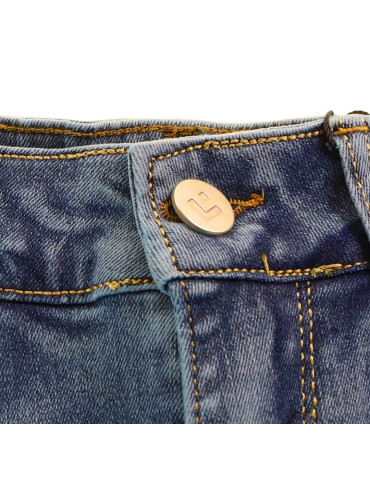 Spodnie - Jeansy spodnie damskie skinny z wysokim stanem NIEBIESKI - produkt 6