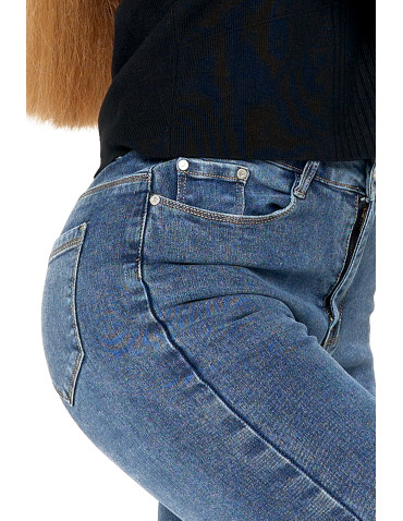Spodnie - Jeansy spodnie damskie skinny z wysokim stanem JEANS - produkt 6