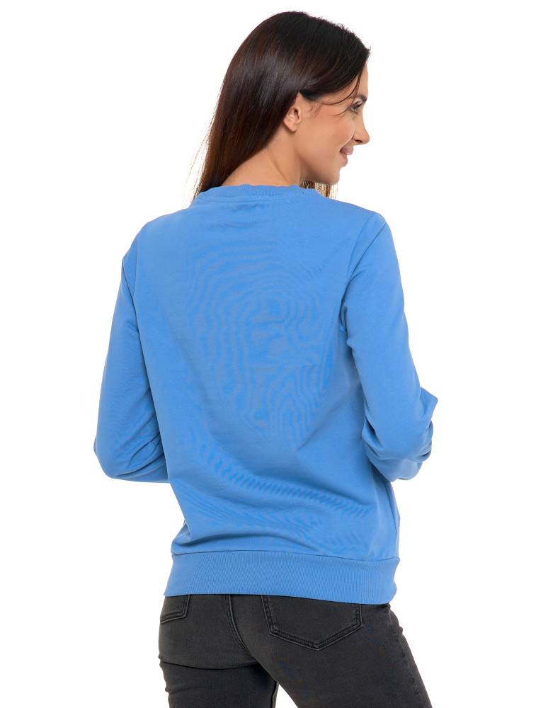 Bluzy - Bluza damska wkładana bez kaptura bawełniana NIEBIESKI - produkt moraj.pl 3