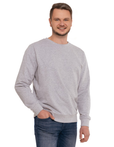 Bluzy - Bluza męska wkładana bez kaptura bawełniana JASNY SZARY - produkt 1