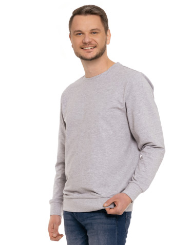 Bluzy - Bluza męska wkładana bez kaptura bawełniana JASNY SZARY - produkt 3