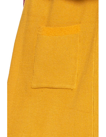 Swetry - Długi sweter damski kardigan z luźnymi rękawami ŻÓŁTY - produkt 10