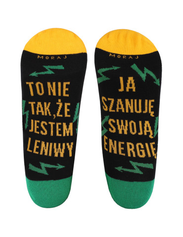 Stopki - Skarpetki stopki męskie bawełniane w śmieszne napisy WZÓR 1 - produkt 1