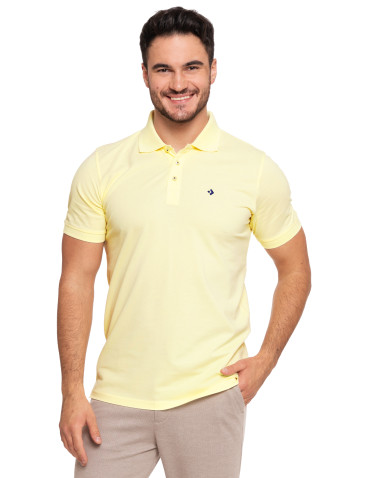 Polo - Koszulka męska polo bawełniana Premium klasyczna ŻÓŁTY - produkt 1