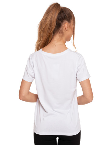 Koszulki i topy - Koszulka T-shirt damski z błyszczącym nadrukiem BIAŁY - produkt 2