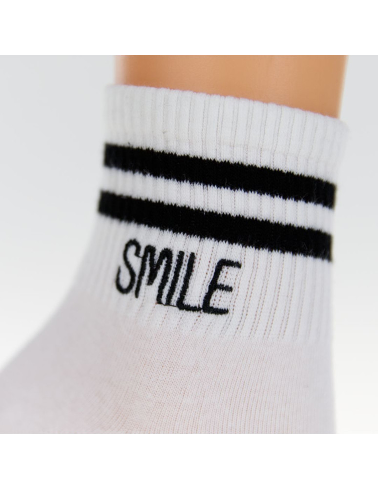 Za kostkę - Skarpety damskie krótkie 3/4 szeroki ściągacz smile 3-pak WIELOKOLOROWY - produkt moraj.pl 4