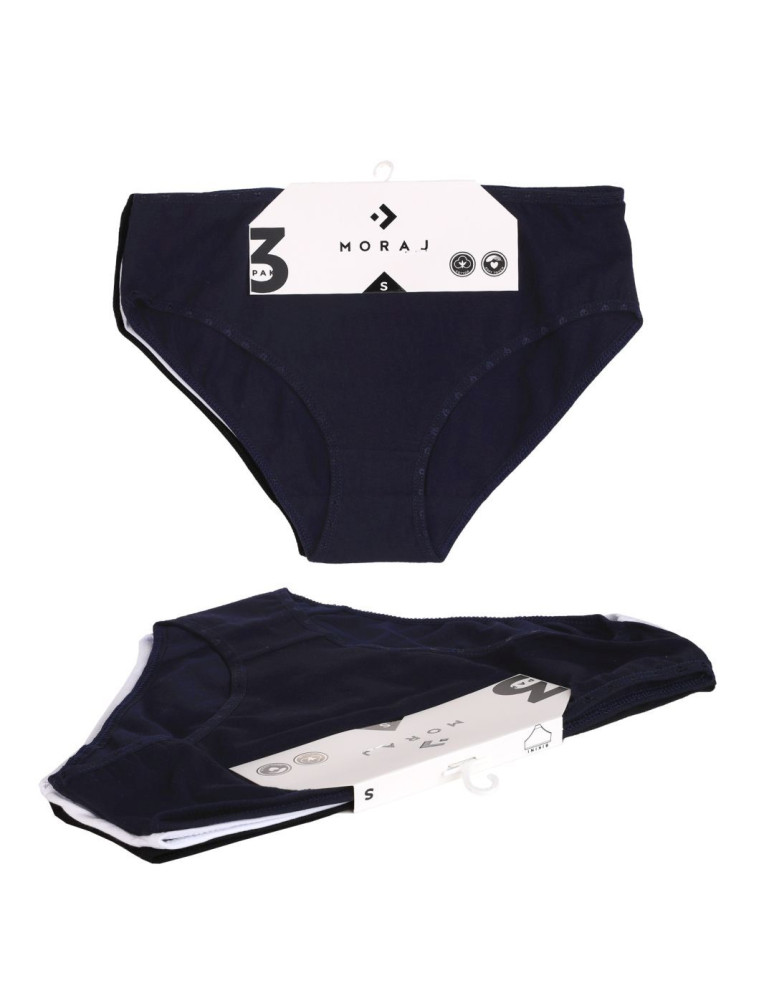 Figi - Majtki figi bikini damskie bawełniane klasyczne 3-pak WIELOKOLOROWY - produkt moraj.pl 6