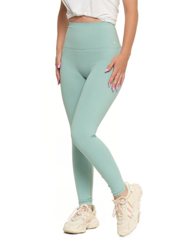 Legginsy - Legginsy damskie sportowe funkcyjne z wysokim stanem Miętowy - produkt 7
