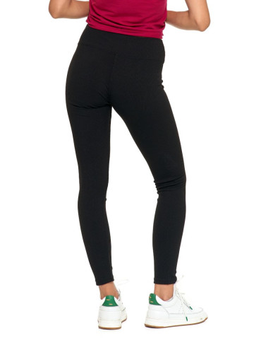 Legginsy - Prążkowane legginsy damskie z wysokim stanem CZARNY - produkt 7