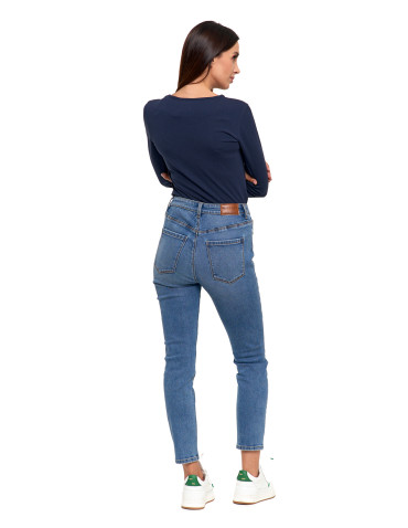 Spodnie - Spodnie jeansy damskie skinny z wysokim stanem JEANS - produkt 5