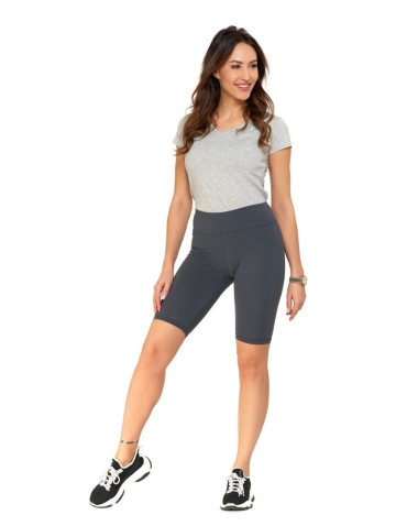 Legginsy - Legginsy damskie wysoki stan typu kolarka peach touch SZARY - produkt 6