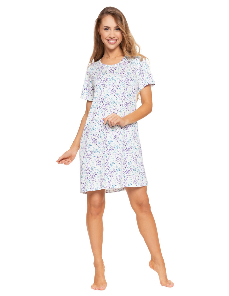 Koszule nocne - Koszula nocna damska wiskozowa w kwiatowy wzór Plus Size WZÓR 1 - produkt moraj.pl 5