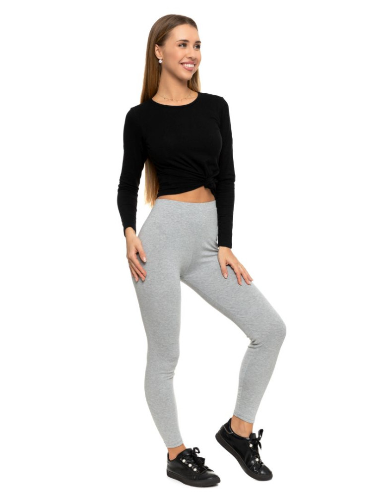 Legginsy - Klasyczne legginsy ocieplane damskie JASNY SZARY - produkt moraj.pl 5