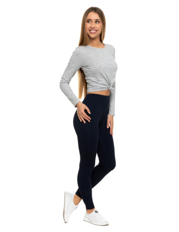 Legginsy - Klasyczne legginsy ocieplane damskie GRANATOWY - produkt 5