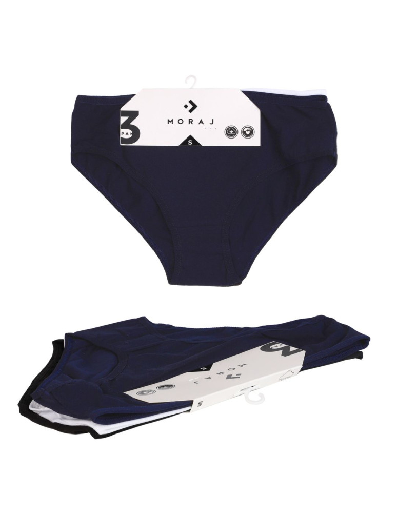 Figi - Majtki figi bikini damskie bawełniane 3-pak WIELOKOLOROWY - produkt moraj.pl 2