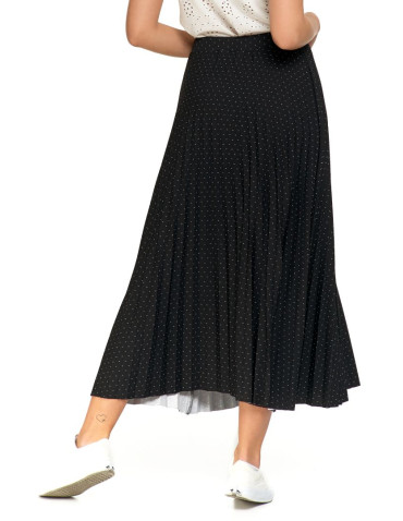 Spódnice - Plisowana spódnica damska maxi CZARNY - produkt 4