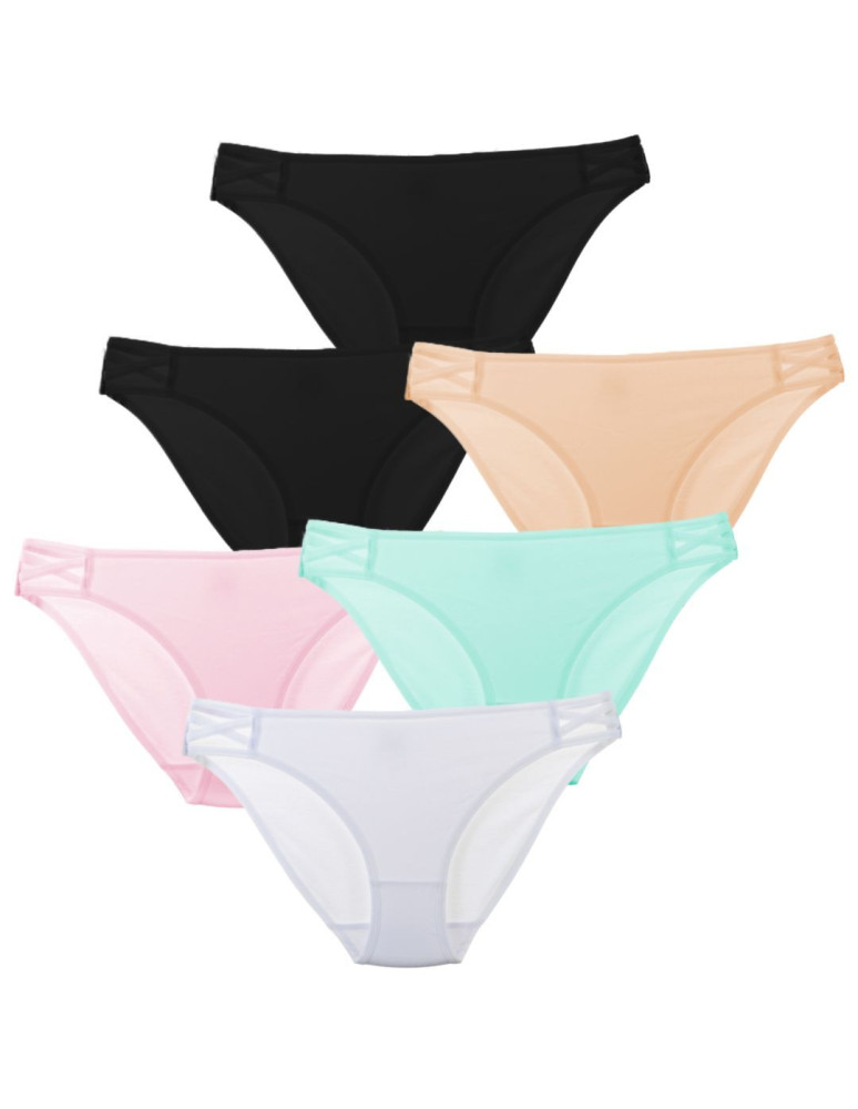 Figi - Majtki damskie figi bikini bawełniane klasyczne 6-pak WIELOKOLOROWY - produkt moraj.pl 1