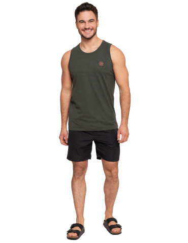 Koszulki, topy, koszule - Koszulka męska Tank-top bawełniana na ramiączkach KHAKI - produkt 3