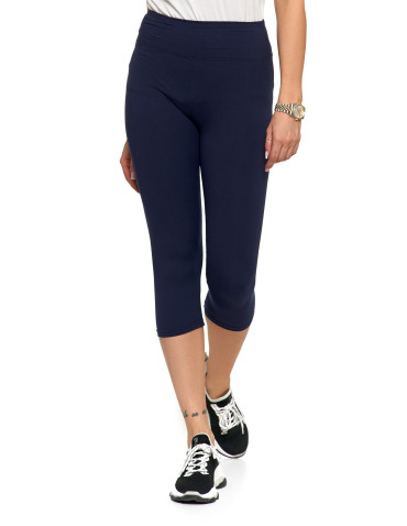 Legginsy - Klasyczne legginsy 3/4 damskie plus size peach touch GRANATOWY - produkt 1