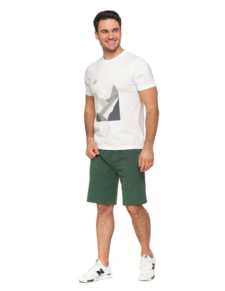 Koszulki, topy, koszule - Biała koszulka męska bawełniana T-shirt z nadrukiem gór BIAŁY - produkt moraj.pl 5