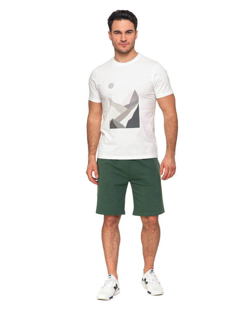 Koszulki, topy, koszule - Biała koszulka męska bawełniana T-shirt z nadrukiem gór BIAŁY - produkt moraj.pl 7