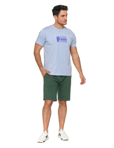 Koszulki, topy, koszule - Koszulka męska T-shirt krótki rękaw z wakacyjnym napisem FIOLETOWY - produkt 4