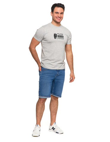 Koszulki, topy, koszule - Koszulka męska T-shirt krótki rękaw z wakacyjnym napisem SZARY - produkt 5