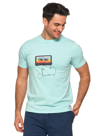 Koszulki, topy, koszule - Koszulka męska T-shirt z okrągłym dekoltem i nadrukiem MIĘTA - produkt 1