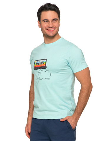 Koszulki, topy, koszule - Koszulka męska T-shirt z okrągłym dekoltem i nadrukiem MIĘTA - produkt 2