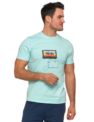 Koszulki, topy, koszule - Koszulka męska T-shirt z okrągłym dekoltem i nadrukiem MIĘTA - produkt 5