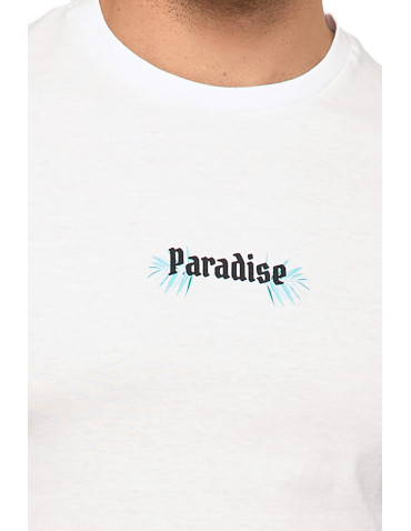 Koszulki, topy, koszule - Koszulka męska t-shrt Paradise bawełniana biała BIAŁY - produkt 4