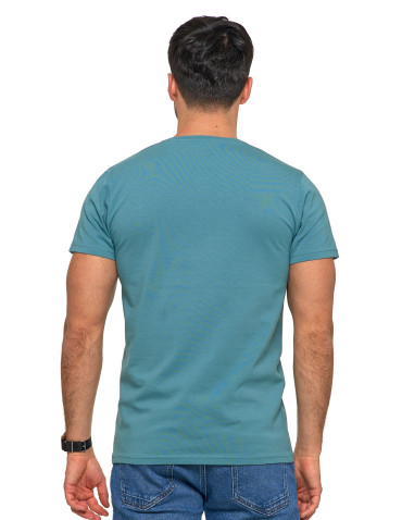 Koszulki, topy, koszule - Koszulka męska bawełna Premium T-shirt dekolt w serek MIĘTA - produkt 2