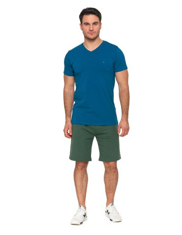 Koszulki, topy, koszule - Koszulka męska bawełna Premium T-shirt dekolt w serek CIEMNY NIEBIESKI - produkt 7