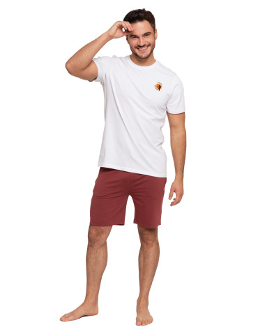 Koszulki, topy, koszule - Koszulka męska bawełniana T-shirt z haftem BIAŁY - produkt 3