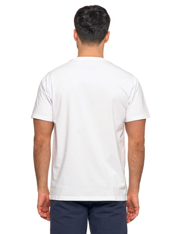 Koszulki, topy, koszule - Koszulka męska bawełniana T-shirt subtelny nadruk BIAŁY - produkt 2