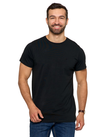 Koszulki, topy, koszule - Koszulka męska t-shirt z bawełny czesanej PREMIUM LINE CZARNY - produkt 1