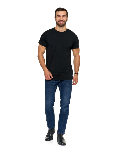 Koszulki, topy, koszule - Koszulka męska t-shirt z bawełny czesanej PREMIUM LINE CZARNY - produkt 7