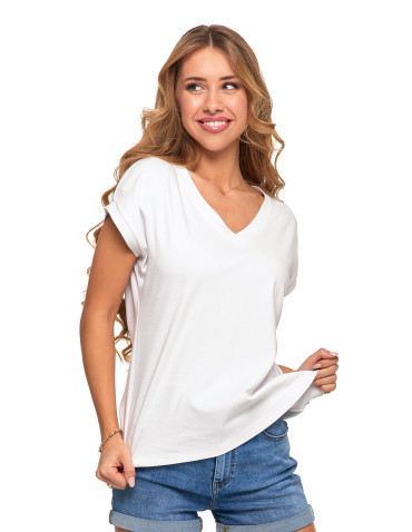 Koszulki i topy - Koszulka damska bawełniana Premium T-shirt oversize BIAŁY - produkt 4