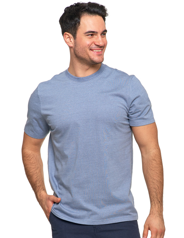 Koszulki, topy, koszule - Koszulka męska bawełniana z krótkim rękawem T-shirt NIEBIESKI - produkt moraj.pl 1