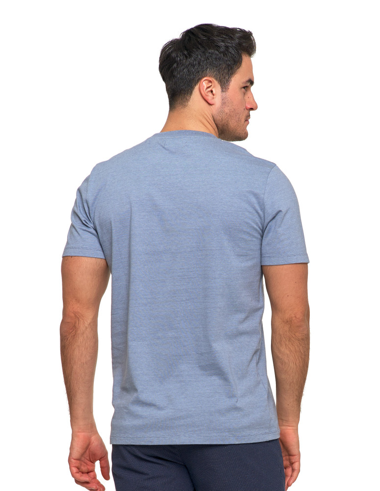 Koszulki, topy, koszule - Koszulka męska bawełniana z krótkim rękawem T-shirt NIEBIESKI - produkt moraj.pl 2