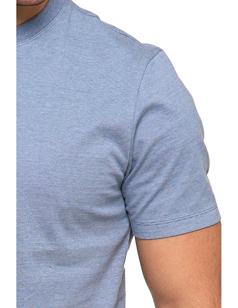 Koszulki, topy, koszule - Koszulka męska bawełniana z krótkim rękawem T-shirt NIEBIESKI - produkt moraj.pl 4
