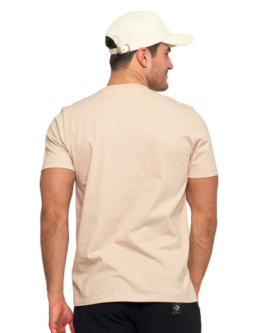 Koszulki, topy, koszule - Koszulka męska bawełniana z krótkim rękawem T-shirt BEŻOWY - produkt 2