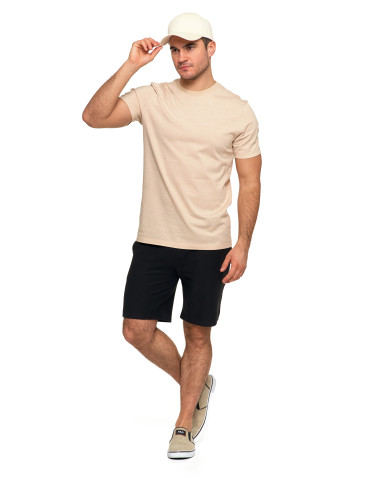 Koszulki, topy, koszule - Koszulka męska bawełniana z krótkim rękawem T-shirt BEŻOWY - produkt 5