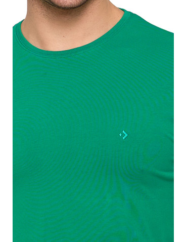 Koszulki, topy, koszule - Koszulka męska T-shirt bawełniana Premium okrągły dekolt ZIELONY - produkt 3