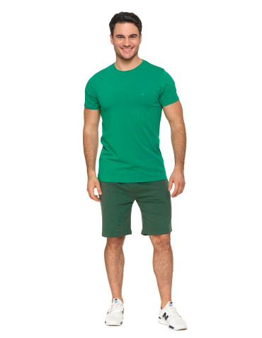 Koszulki, topy, koszule - Koszulka męska T-shirt bawełniana Premium okrągły dekolt ZIELONY - produkt 7