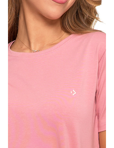 Koszulki i topy - Koszulka damska bawełna Premium T-shirt dekolt okrągły RÓŻOWY - produkt 3